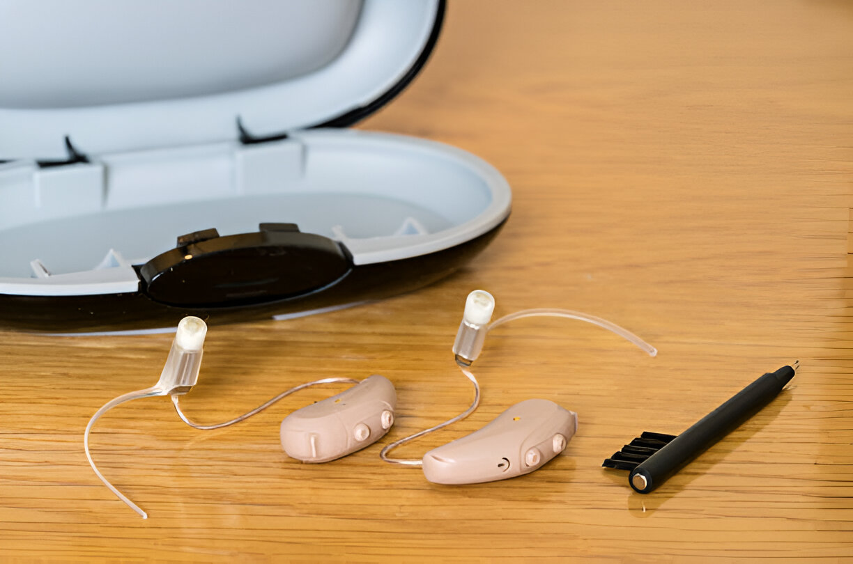 Hearing aid device at table bought from pearlhearingaid